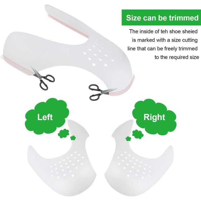 2 paires de chaussures pratiques en plastique anti-plis anti-pli bouclier  pour baskets PEDALIER - PEDALE - CACHE-PEDALIER - Cdiscount Sport
