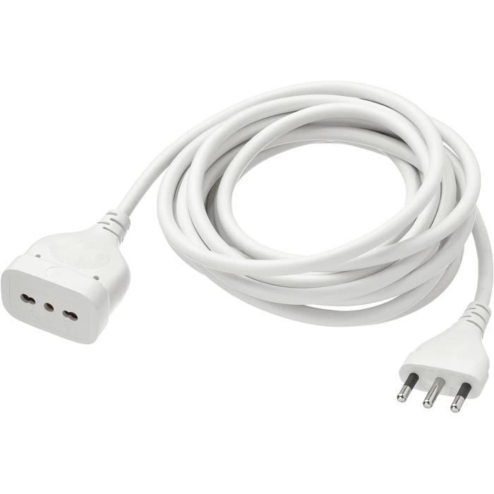Rallonge De Câble Électrique Linéaire Biphasé De 10 Mètres Avec Prise ...