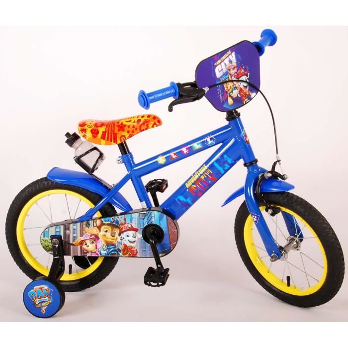 Vélo enfant 12'' Pat Patrouille pour enfant < 90 cm équipé de 2 freins, 2  stabilisateurs, plaque avant décorative + Bidon arrière ! - Cdiscount Sport