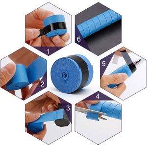 8 Rubans Adhésifs Pour Poignée De Raquette - Tennis, Badminton, Squash - 110 Cm X 2,5 Cm, Antidérapants, Respirants - 2