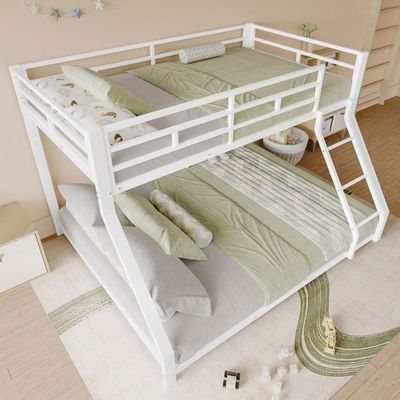 LIVLUX Lit Superposé Enfant 90x200 Cm, Lit Mezzanine Multifonctionnel Avec Escalier De Rangement Et Barrière De Sécurité, Bois Massif Blanc, Pour Garçon Et Fille (Blanc, 90 X 200 Cm