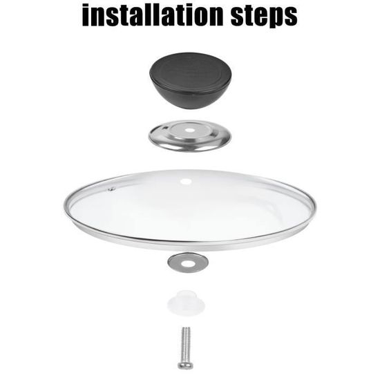 Boutons De Couvercle Casserole - Lot De 4 - Universel - Noir - Remplacement Poignées Chaudes