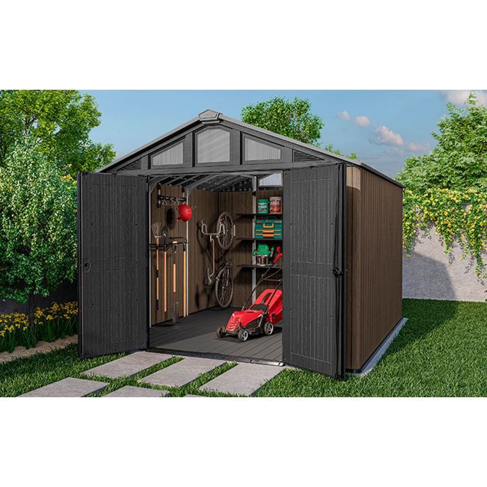 Abri de jardin Stronghold 10115 - 10,7 m2 - Marron Aspect Bois - KETER ...