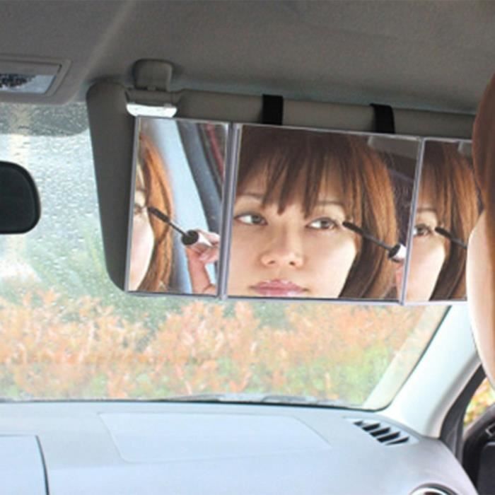 Miroir de courtoisie pour visière de voiture, Miroir cosmétique de