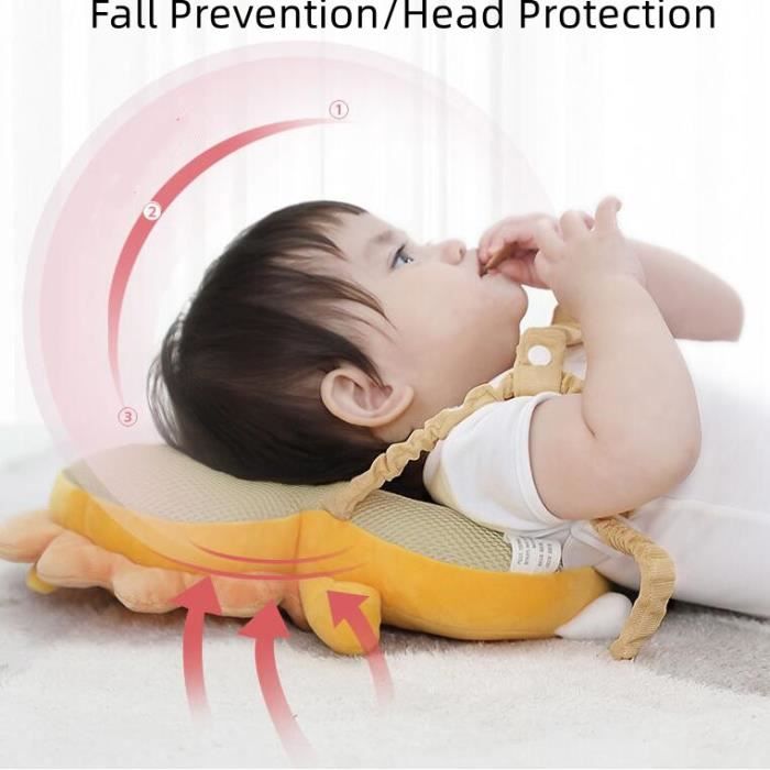 Protections Bébé Tête Et Genoux - 1 Coussin Tête Lion + 2 Genouillères Réglables - Pour Ramper Et Apprendre à Marcher En Sécurité