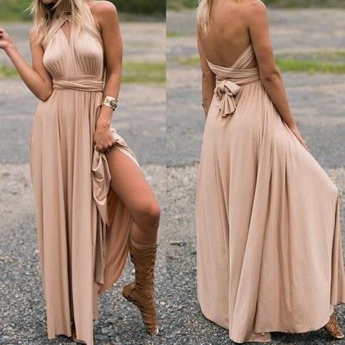 Robe Infinity Robe maxi style boho pour femme robe longue a bandes multiposition convertible bandes boite de nuit Bourgogne C Blanc Cdiscount Pret a Porter