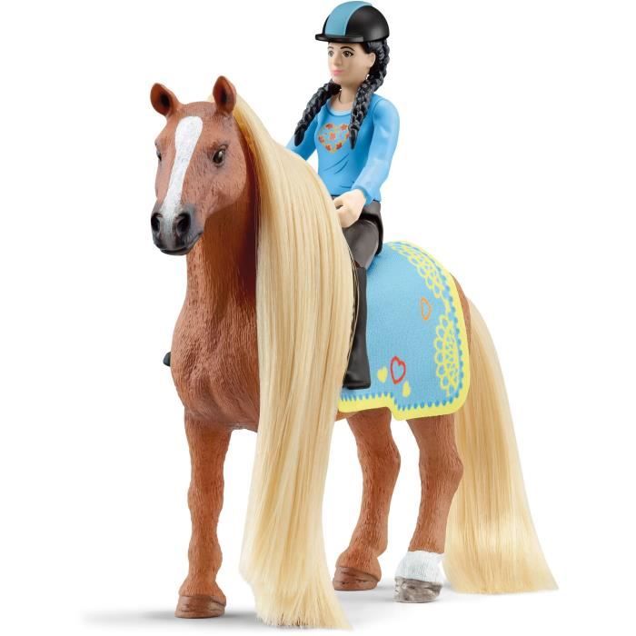 SCHLEICH HORSE CLUB 42585 Sofia's Beauties 18-Teiliges Pferde-Beauty-Set - Reiterin Kim und Pferd mit Mähne und Schweif zum Striegeln plus Zubehör