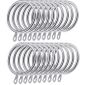 Coolty 60pcs Anneaux de Rideau Anneaux Suspendus avec Oeil Fixe pour Rideaux et Tringle Argent