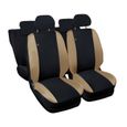 Lupex Shop Housses de siège auto compatibles pour Clio Noir Beige-0