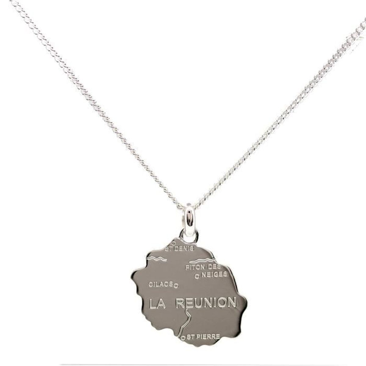 Diamantly Enfant -Bebe-Adulte Pendentif or Carte Reunion Paille - Unisex or 375//1000 9 Carats