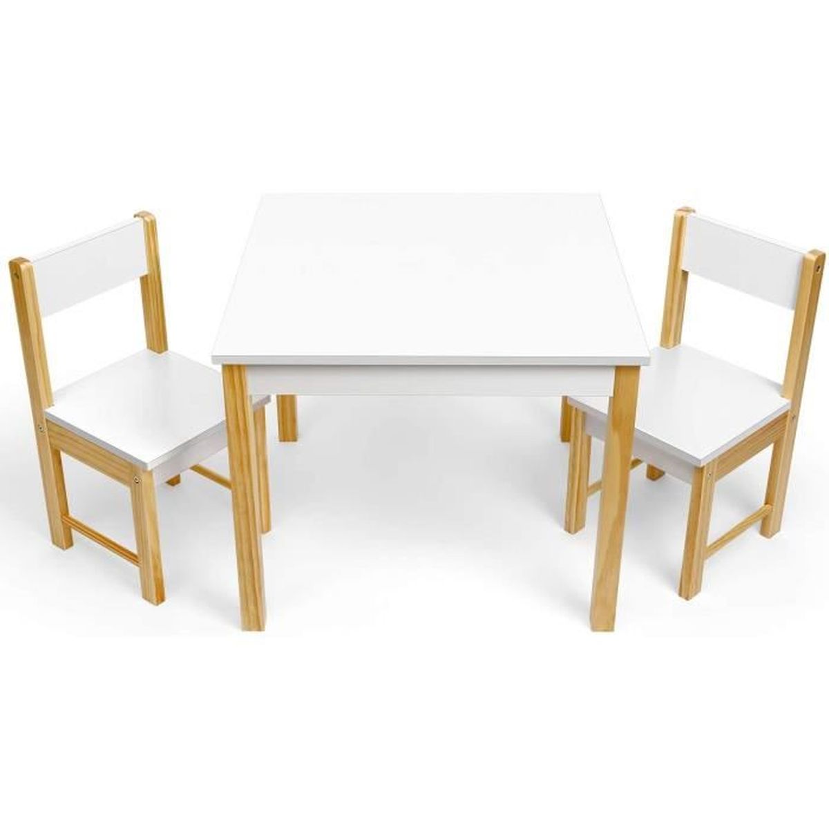 Ensemble De Table Et 2 Chaises Pour Enfants 60 60 50cm Meuble En Bois Et Mdf Ecologique Pour Garcons Et Filles Hauteur Optimale Cdiscount Puericulture Eveil Bebe