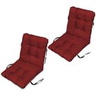 SuperKissen24 Coussin Dossier pour Chaise Longue, Banc de Jardin - Lot de 2-96x48 cm - Bain de Soleil - imperméable - Rouge foncé