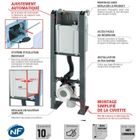 WIRQUIN PRO Pack Complet WC Bati Autoportant + Cuvette Noir Mat sans bride + Plaque Noir Mat