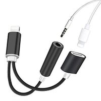 Cable Double Adaptateur port Lightning avec prise Jack 3.5 mm pour iPhone 13-13 Pro-13 Pro Max-13 Mini Couleur Noir -Yuan Yuan