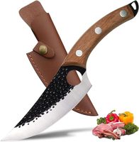 Couteau Viking Forgé Couteau Cuisine Japonais-Couteau de Boucher Professionnel Couteau de Chasse avec Etui pour Camping Extérieur
