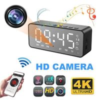 4K Full HD Bluetooth haut-parleur réveil WiFi caméra espion surveillance à distance sécurité à domicile caméra sans fil