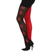 Collants Arlequin Rouge/Noir pour Adulte - Marque - Modèle - Femme - Garantie 2 ans