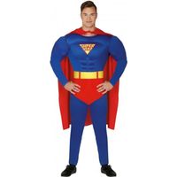 Déguisement - FIESTAS GUIRCA - Superman - Homme - Combinaison musclée - Cape rouge