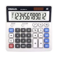 OSALO OS-200ML Calculatrice en ABS Calculatrice financière à 12 chiffres Alimentée par énergie Solaire ou par Batterie(Piles non
