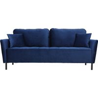 Canapé design en velours bleu 3 places BEKA - MILIBOO - Fixe - Contemporain - Design