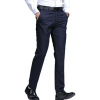 Pantalon Homme,Pantalon de Costume Coupe Droite de Ville,Pantalons Classique Homme à Taille Ajustable-Bleu Marine