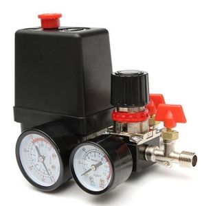 1 interrupteur de soupape de pression de compresseur d'air petit régulateur de soupape de commande de pressostat de compresseur d'air avec jauges 1 interrupteur de soupape de pression de compresseur d'air petit régulateur de soupape de commande de pressostat de compresseur d'air avec jauges
