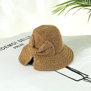 CASQUETTE Casquette,Chapeau de soleil à large bord en raphia 100% , pour femmes, Parent-enfant, plage, paille, dôme, seau - Type Kaki-56-58cm