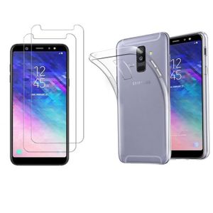 Transparente coque pour Samsung Galaxy A6/A6Plus 2018+ Verre trempé  protecteur