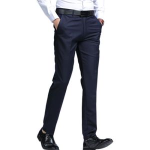 Bleu STENSER Pantalon de Costume Homme à Devant Plat B4108 