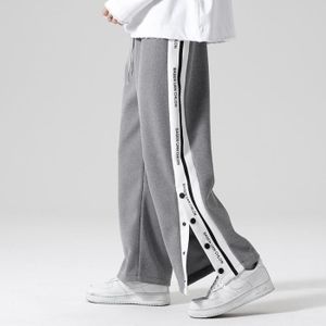 Pantalon de survêtement fuselé à bouton-pression solide pour homme taille  haute qui se déchire après une chirurgie, pantalon de jogging confortable  pour le sport et l'athlétisme, pantalon baggy : : Mode