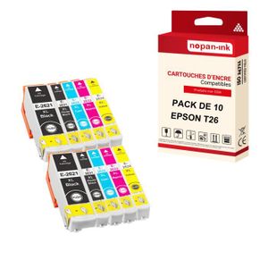 CARTOUCHE IMPRIMANTE NOPAN-INK - x10 Cartouches EPSON T2621 XL (x2) + T