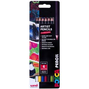 CRAYON GRAPHITE Set de 6 crayons de couleur POSCA PENCIL Couleurs assorties