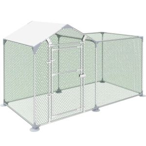 Cage à Poulailler UISEBRT 3x4x2m - Enclos Extérieur Avec Toit Polyéthylène Pour Volailles, Lapins, Chiens