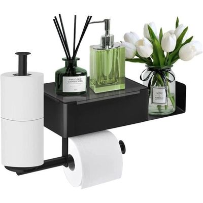 Porte Papier Toilette, Support Papier Toilette Mural, 304 Acier Inoxydable Porte Rouleau Toilette Installation Avec Vis Ou 3m Auto Adhesif 96898684