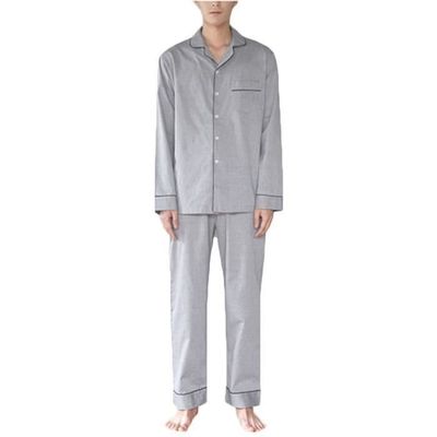 Pyjama Homme En Coton 100% - Haut à Boutons Et Pantalon à Ceinture élastique - Confortable Pour La Nuit Et La Maison