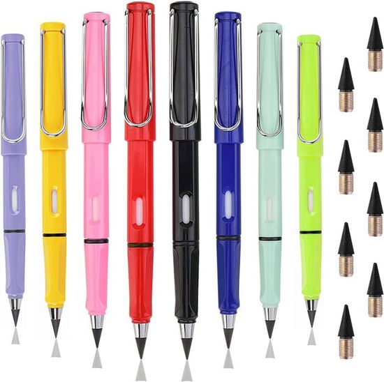 FUGLUS Crayon Sans Encre Réutilisable – Infini, éternel, Portable – 5 Couleurs Avec Gomme Intégrée - 6