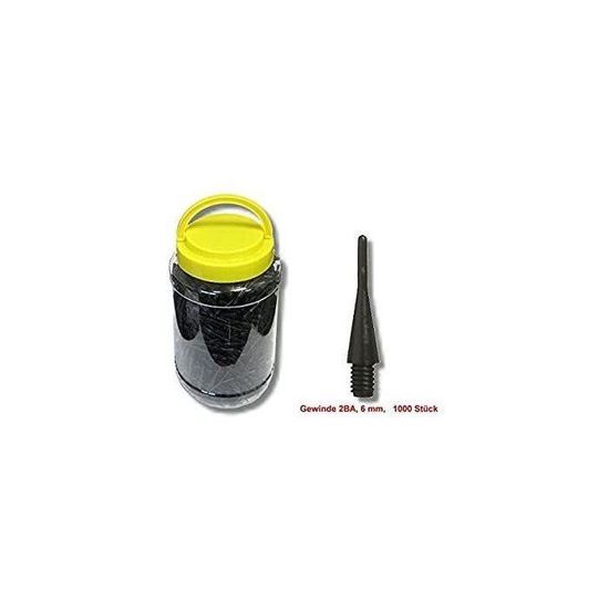 Karella Lot De 1000 Pointes De Fléchettes Keypoint – Filetage 2BA, 25 Mm, Diamètre 5,4 Mm, Noir/rouge/bleu/blanc, Extrêmement Durables