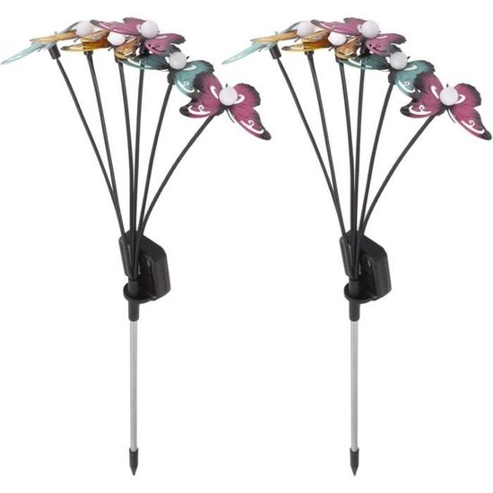 Lumières Solaires Sur Piquet De Jardin D'ange, 2 Pièces, Décorations De Jardin à 7 LED, Lumières