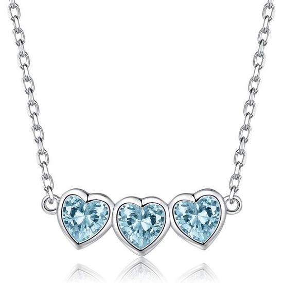 Collier Ras Du Cou En Argent 925 Avec Topaze Bleue - Pierre Ronde 6mm, Longueur 13 Pouces - Neuf Sans Emballage