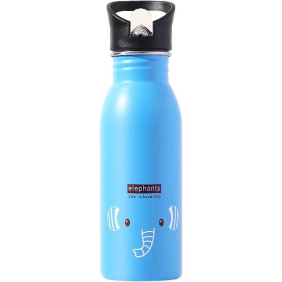 Gourde Isotherme Enfant 500ML Acier Inoxydable 18/8 - Bouteille Thermique Réutilisable Sans BPA, Chaude 12H Froide 24H, Idéale École Sport Camping