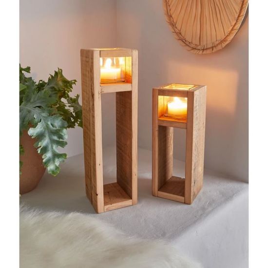 PHOTOPHORE VERRE AVEC CORDE LENA H.17CM