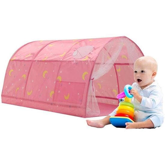 Tente De Jeu Château De Princesse Pour Enfants - Tente Hexagonale Rose Avec Tapis, Facile à Monter