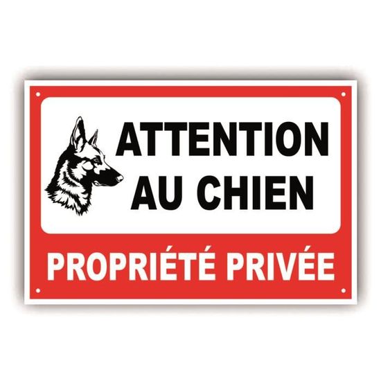 Panneau Attention au chien - Vinyle adhésif 80mm - 4031507 | Leroy Merlin