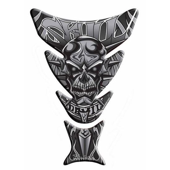 Protège réservoir moto 3D Skull Devil Noir KT8020K Keiti® résine