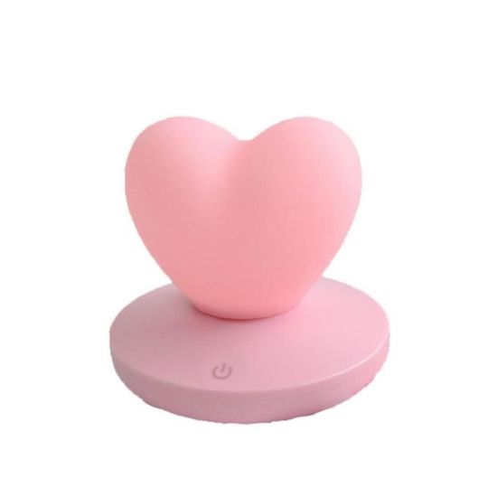3D Love Heart LED Night Light USB Chargement de la lampe de table Touch Control pour Living Décoration Pink 1PC