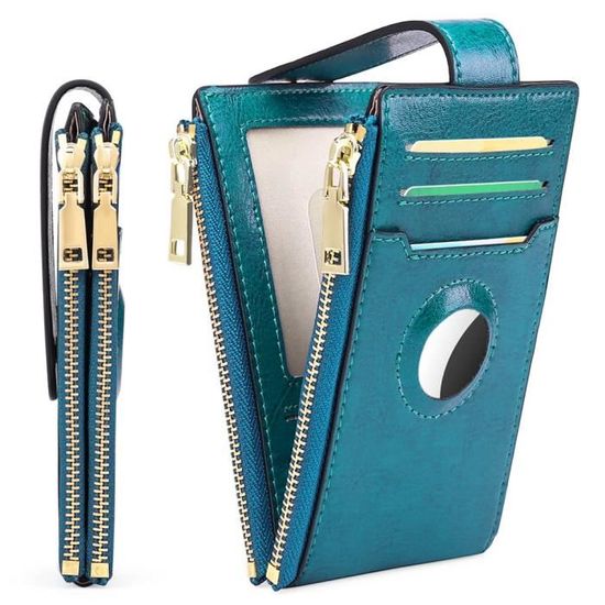 Portefeuille Femme En Cuir Avec Blocage RFID - Porte-Cartes Grand Capacité - Porte-Clés Amovible - Petit Et Léger