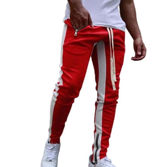 Pantalon De Survêtement Red Bridge - Rayures Latérales - 70% Coton - Coupe Jogger