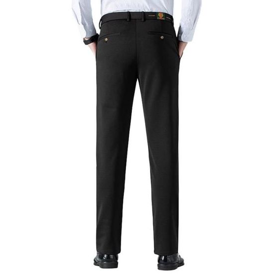 Pantalon Costume Homme Slim Fit Stretch - 98% Polyester, 2% élasthanne, Coupe Droite Pour Bureau, Affaires