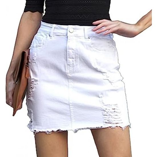 Jupe droite blanche stretch online