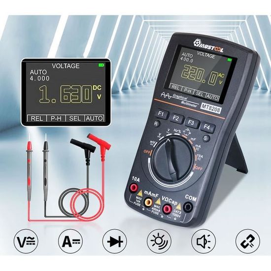 BSIDE Oscilloscope Portable + Multimètre 9999 Points – Écran Couleur 2.8" – Rechargeable USB-C